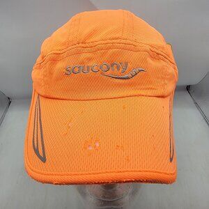 Saucony A Snails Pace Orange Running Hat Cap Athletic Lightweight Outdoors
